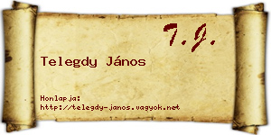 Telegdy János névjegykártya